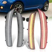 Fiat 500 500e 2011-2019 4 Piece Front Amber & Rear Red LED Side Marker Lights Clear Len (Does not fit Lounge, Pop, Turbo, & Abarth) - Parts Agent