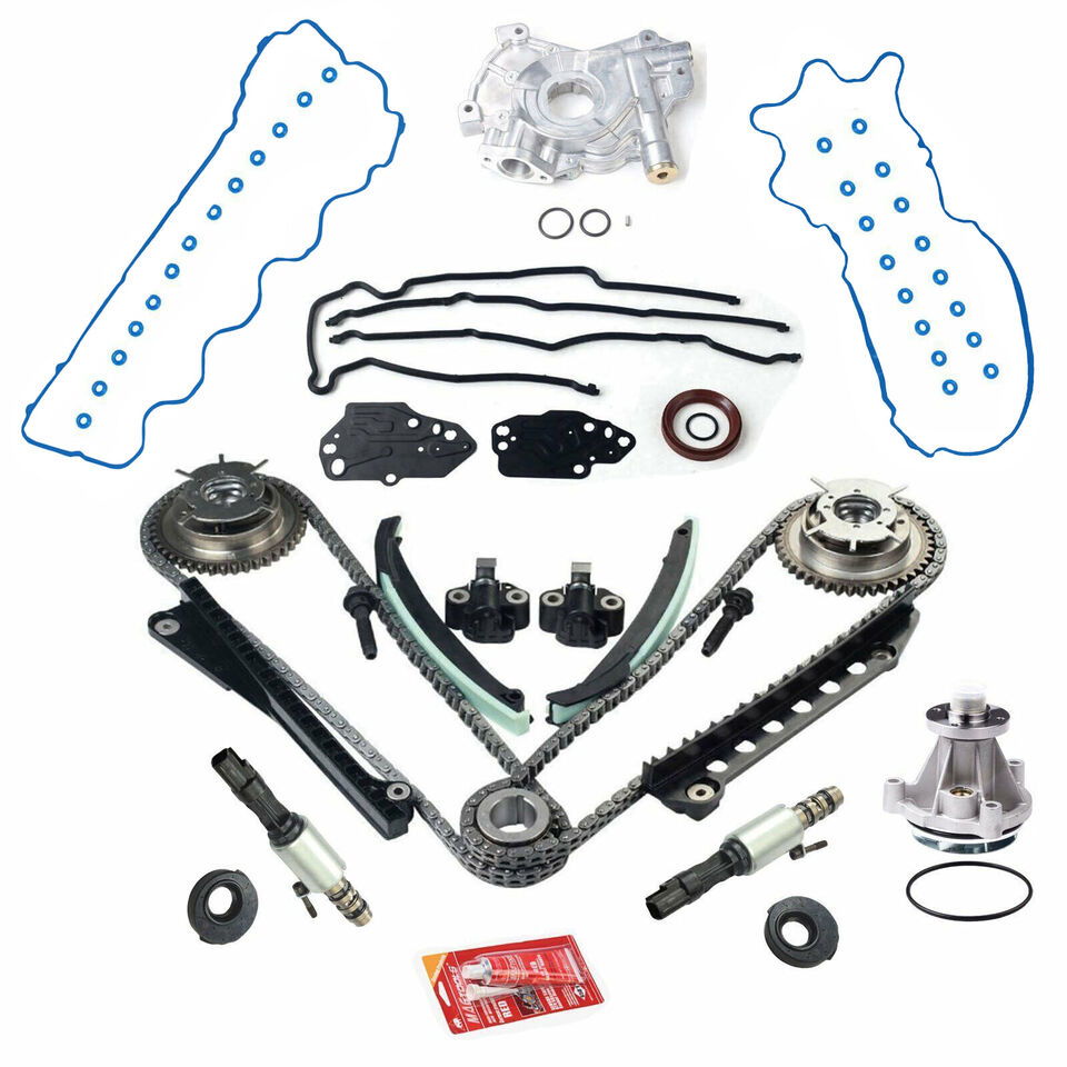 Fits 04-08 Ford 5.4L Timing Chain Kit Water Oil Pump Cam Phaser Gaskets Solenoid - Parts Agent