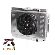 For 1959-1965 Chevy Bel Air Impala El Camino Chevelle 3 Row Radiator+Shroud Fan - Parts Agent