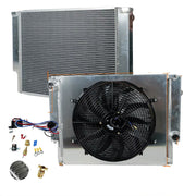 For 1967-1969 Chevy Pontiac / Camaro Firebird Aluminum Radiator 3 Row Shroud Fan - Parts Agent