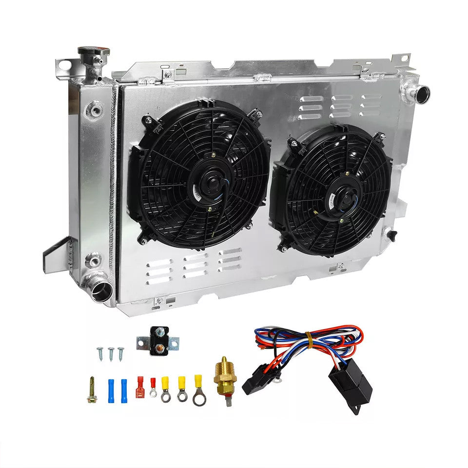 For 1985-1997 Ford F150 F250 F350 Bronco 5.8 7.5L 3Row Radiator Shroud Fan Relay - Parts Agent