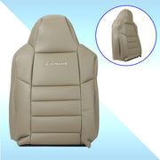 For 2002-2007 Ford F250 F350 Super Duty Driver Lean Back Leather Seat Cover Tan - Parts Agent