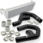 For 2006-2010 Volkswagen VW Golf GTI Jetta / Audi A3 Tube & Fin Turbo Intercooler FMIC + Piping Kit Black Couplers - 2.0L 2.0T FSi Mk5 Mk6 07 08 09 - Parts Agent
