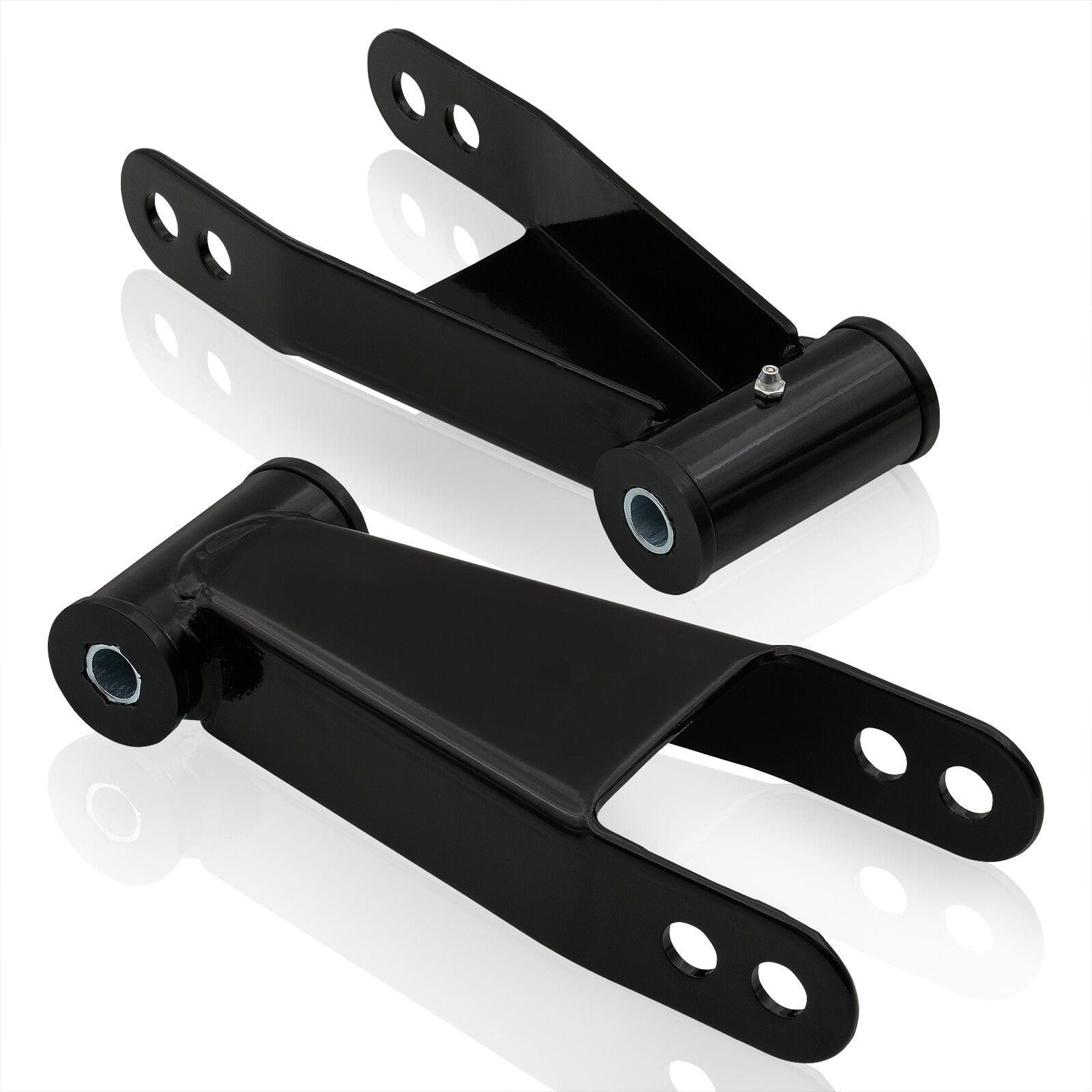 For 2007-2014 Chevrolet Silverado/Sierra Adjustable 2" Rear Leveling Lowering Shackles Drop Kit Black - Parts Agent