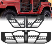 For 2007-2018 Jeep Wrangler JK 4-Door Front & Rear Off-Road Steel Tubular Doors Textured Black - Parts Agent