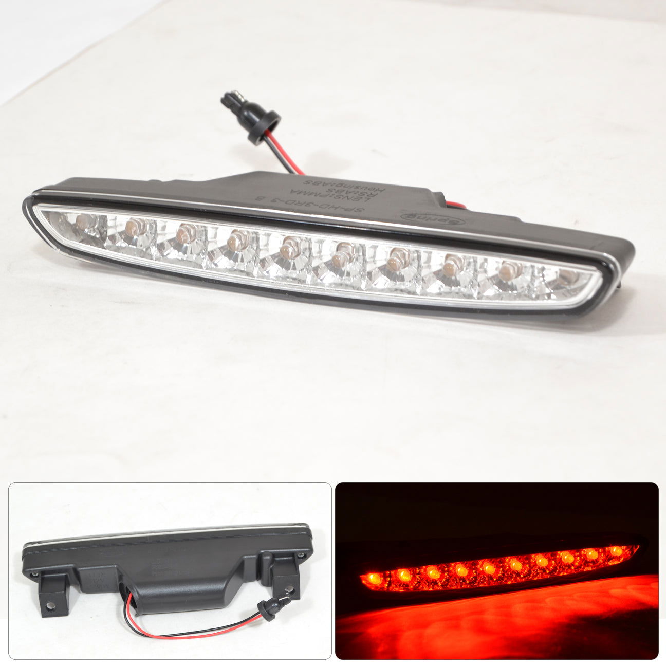 For 92-95 Civic EG 3 Door 10 LED 3rd Brake Trunk Light Chrome Housing Clear - Parts Agent