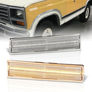 Ford Bronco F100 F150 F250 F350 1980-1986 Front Amber LED Side Marker Lights Clear Len - Parts Agent