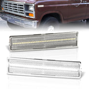 Ford Bronco F100 F150 F250 F350 1980-1986 Front White LED Side Marker Lights Clear Len - Parts Agent