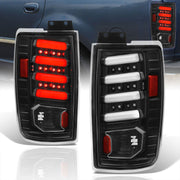 Ford Expedition 1997-2002 LED Bar Tail Lights Black Housing Clear Len White Tube - Parts Agent