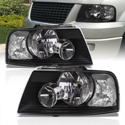 Ford Expedition 2003-2006 Factory Style Headlights Black Housing Clear Len Clear Reflector - Parts Agent