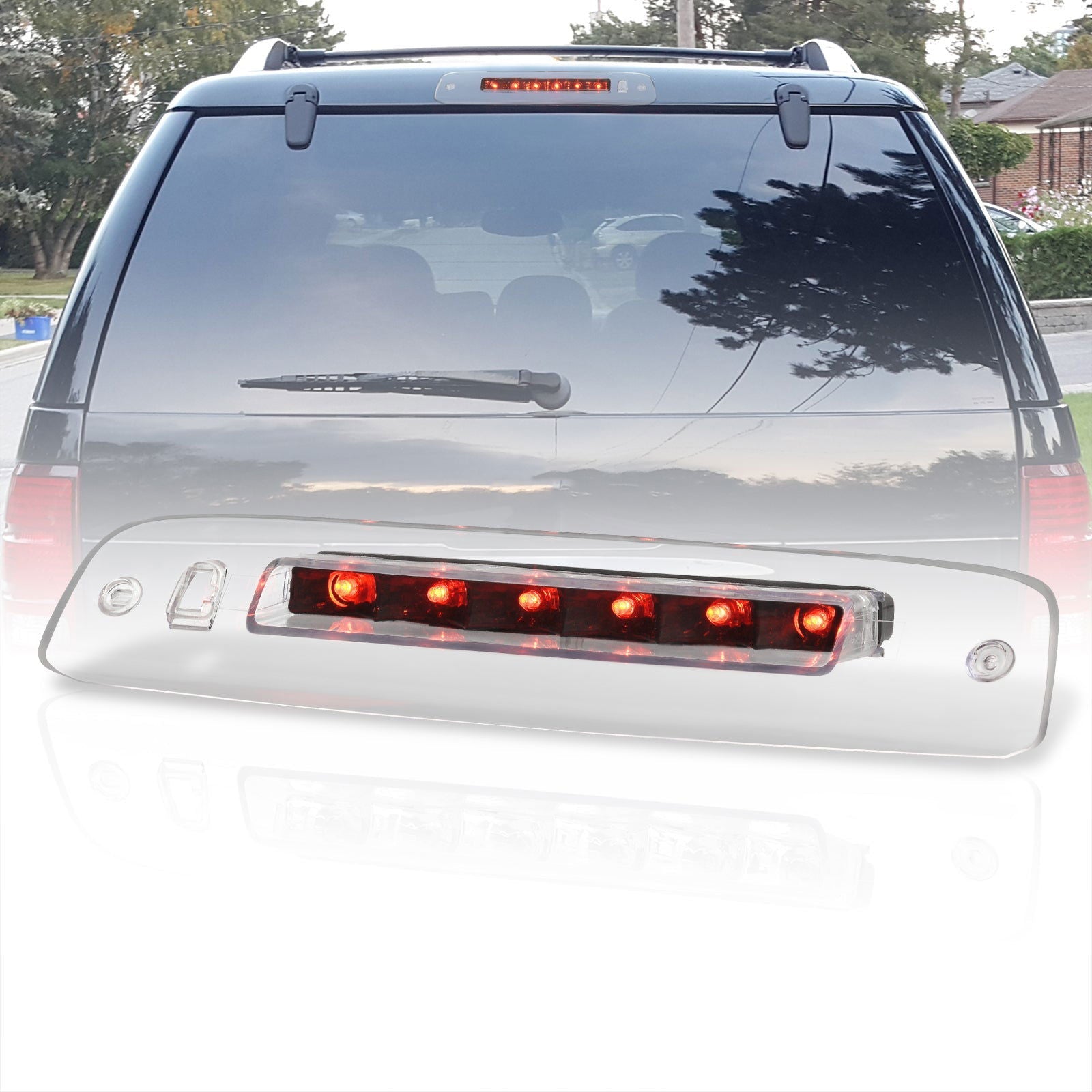 Ford Expedition 2003-2017 / Lincoln Navigator 2003-2018 LED 3rd Brake Light Black Housing Clear Len - Parts Agent