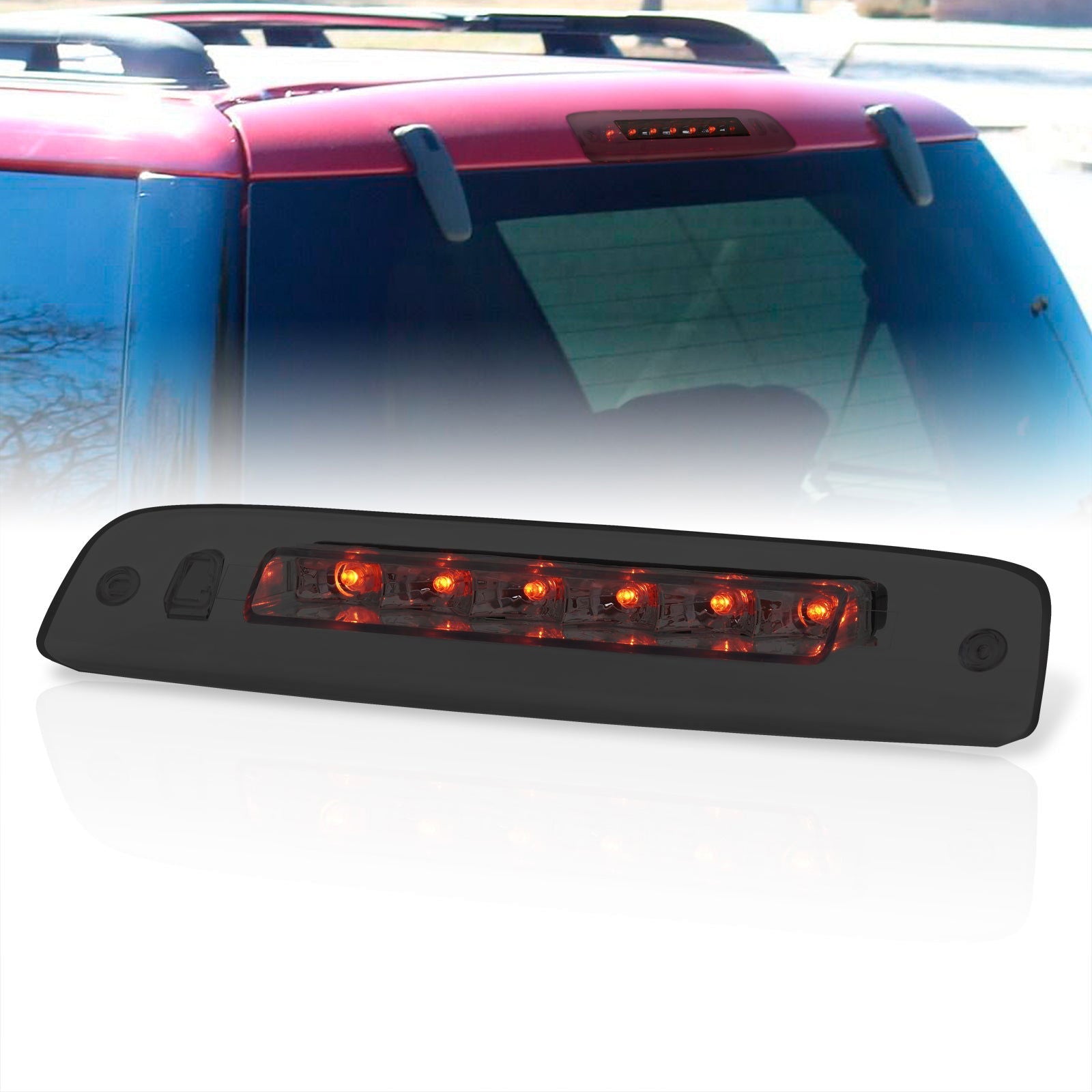 Ford Expedition 2003-2017 / Lincoln Navigator 2003-2018 LED 3rd Brake Light Chrome Housing Smoke Len - Parts Agent