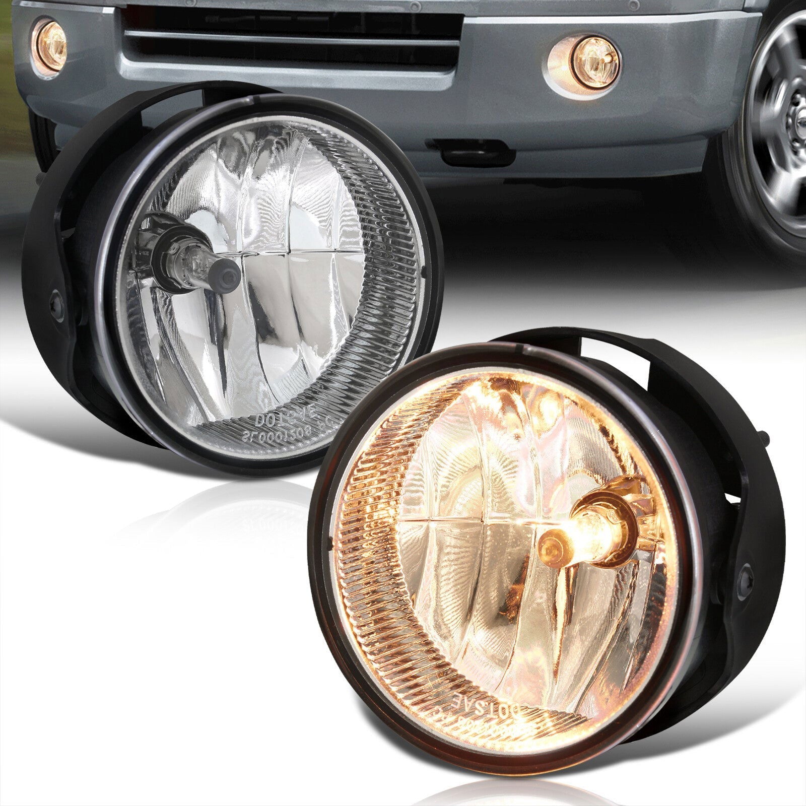 Ford Expedition 2007-2014 / Ford Ranger (Non STX Models) 2008-2011 Front Fog Lights Clear Len (Includes Switch & Wiring Harness) - Parts Agent