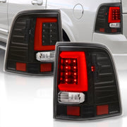 Ford Explorer 2002-2005 LED Bar Tail Lights Black Housing Clear Len Red Tube - Parts Agent