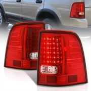 Ford Explorer 2002-2005 LED Tail Lights Chrome Housing Red Len - Parts Agent