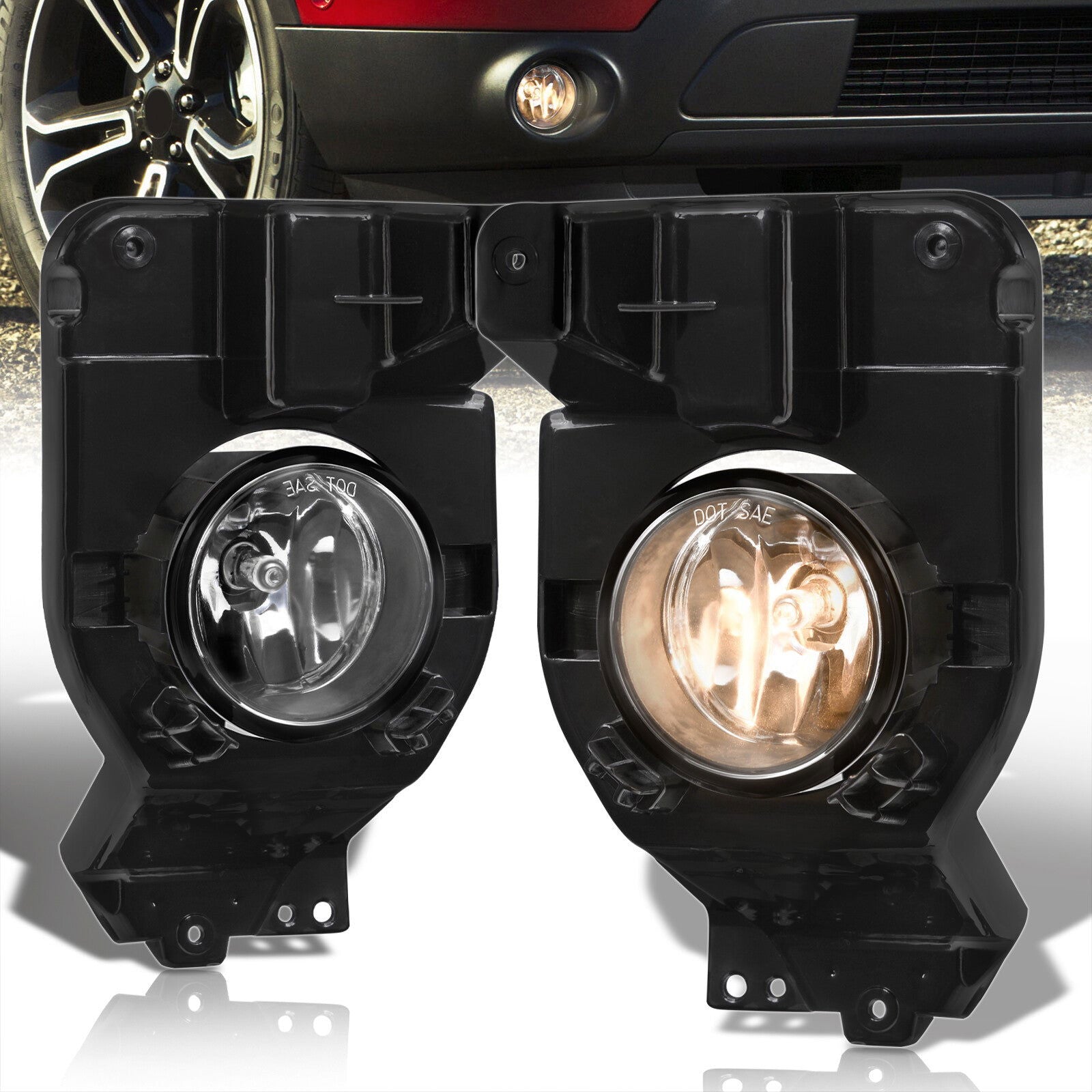 Ford Explorer 2011-2015 Front Fog Lights Clear Len (Includes Switch & Wiring Harness) - Parts Agent
