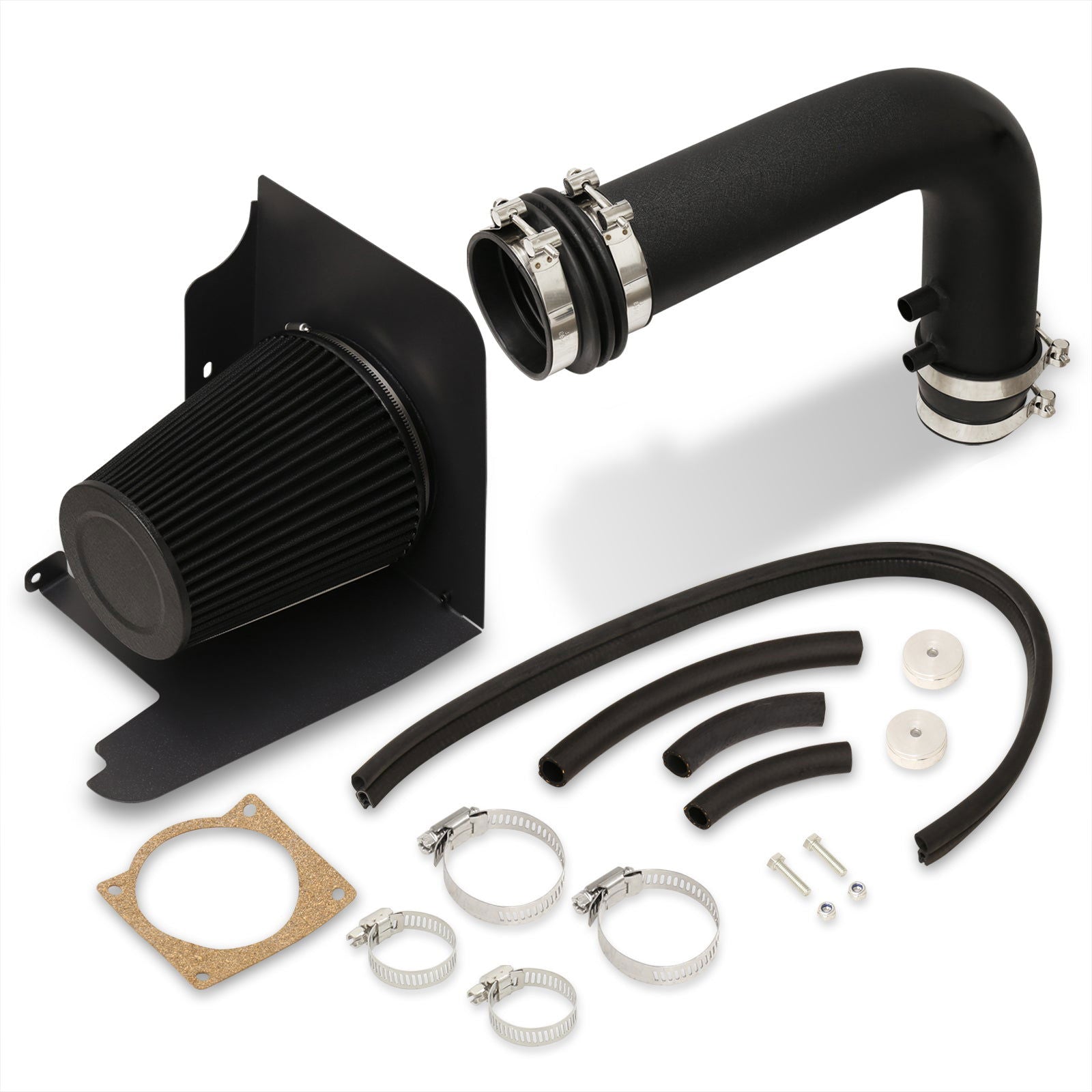 Ford F150 1997-2003 / F250 1997-1998 / Expedition 1997-2003 / Lincoln Navigator 1998-1999 4.6L 5.4L V8 Cold Air Intake Black + Heat Shield - Parts Agent
