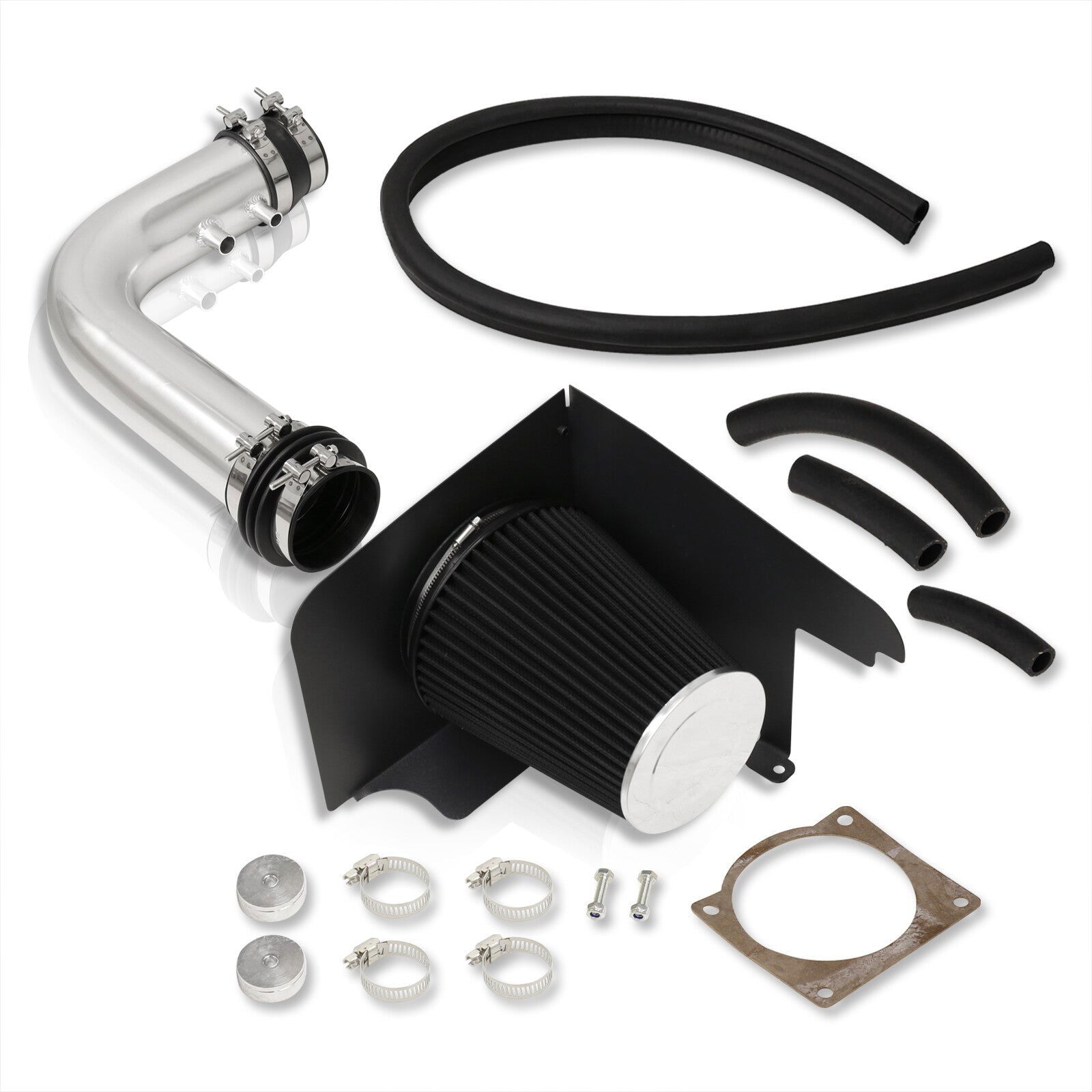 Ford F150 1997-2003 / F250 1997-1998 / Expedition 1997-2003 / Lincoln Navigator 1998-1999 4.6L 5.4L V8 Cold Air Intake Polished + Heat Shield - Parts Agent