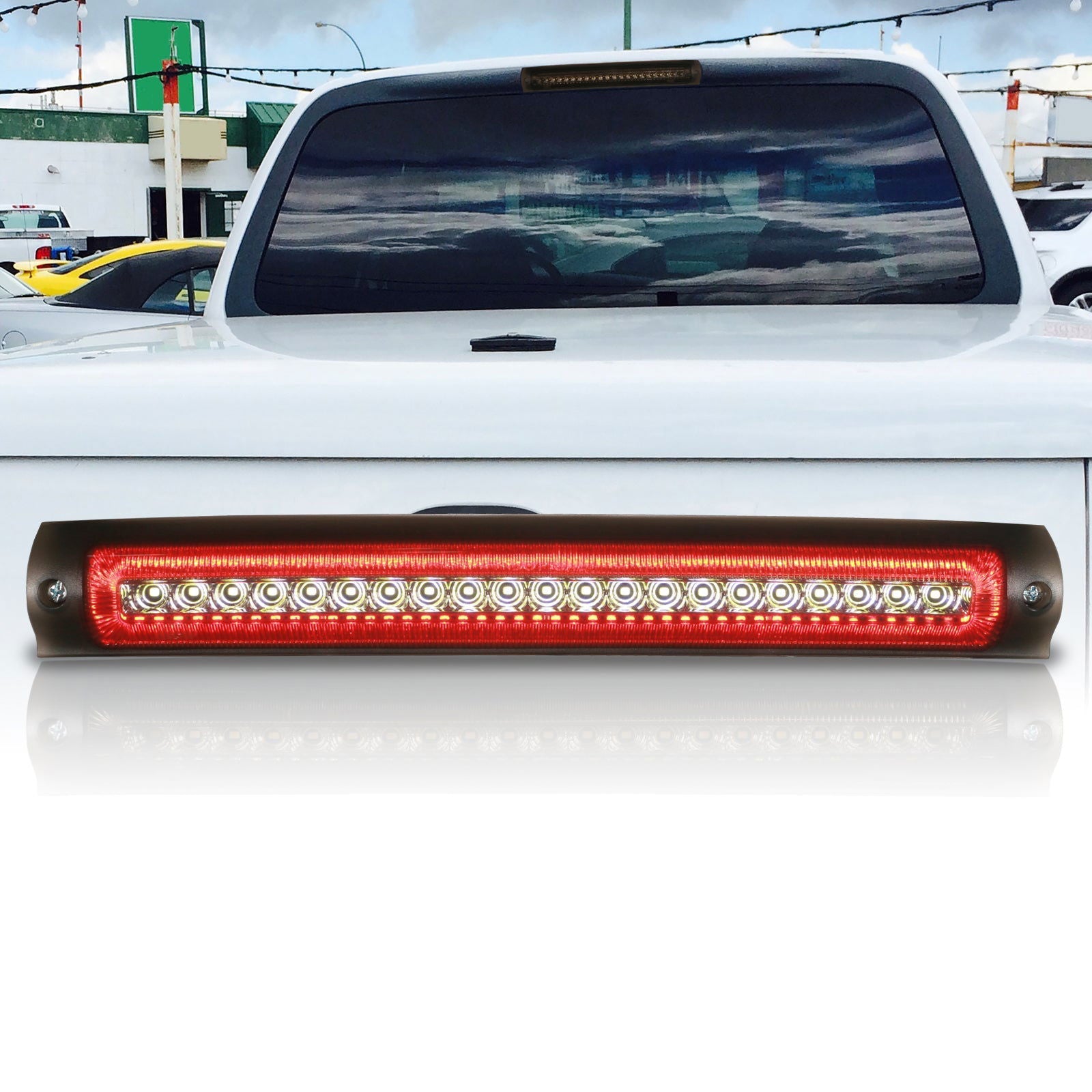 Ford F150 1997-2003 / F250 1997-1999 / Excursion 2000-2005 Strobe LED 3rd Brake Light Chrome Housing Smoke Len (Version 3) - Parts Agent