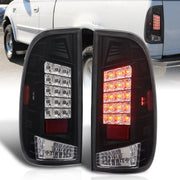 Ford F150 1997-2003 / F250 Light Duty 1997-1999 / F250 F350 F450 F550 Super Duty 1999-2007 LED Tail Lights Black Housing Clear Len (Styleside Models Only) - Parts Agent