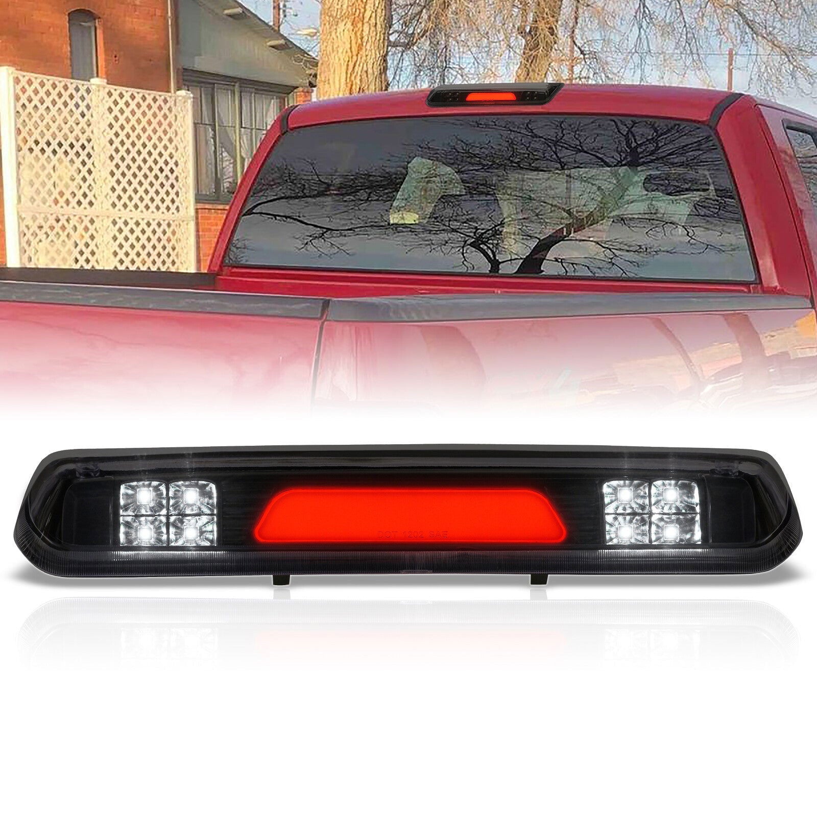 Ford F150 2004-2008 / Explorer Sport Trac 2007-2010 / Lincoln Mark LT 2006-2008 LED Bar 3rd Brake Light Black Housing Smoke Len (Version 2) - Parts Agent