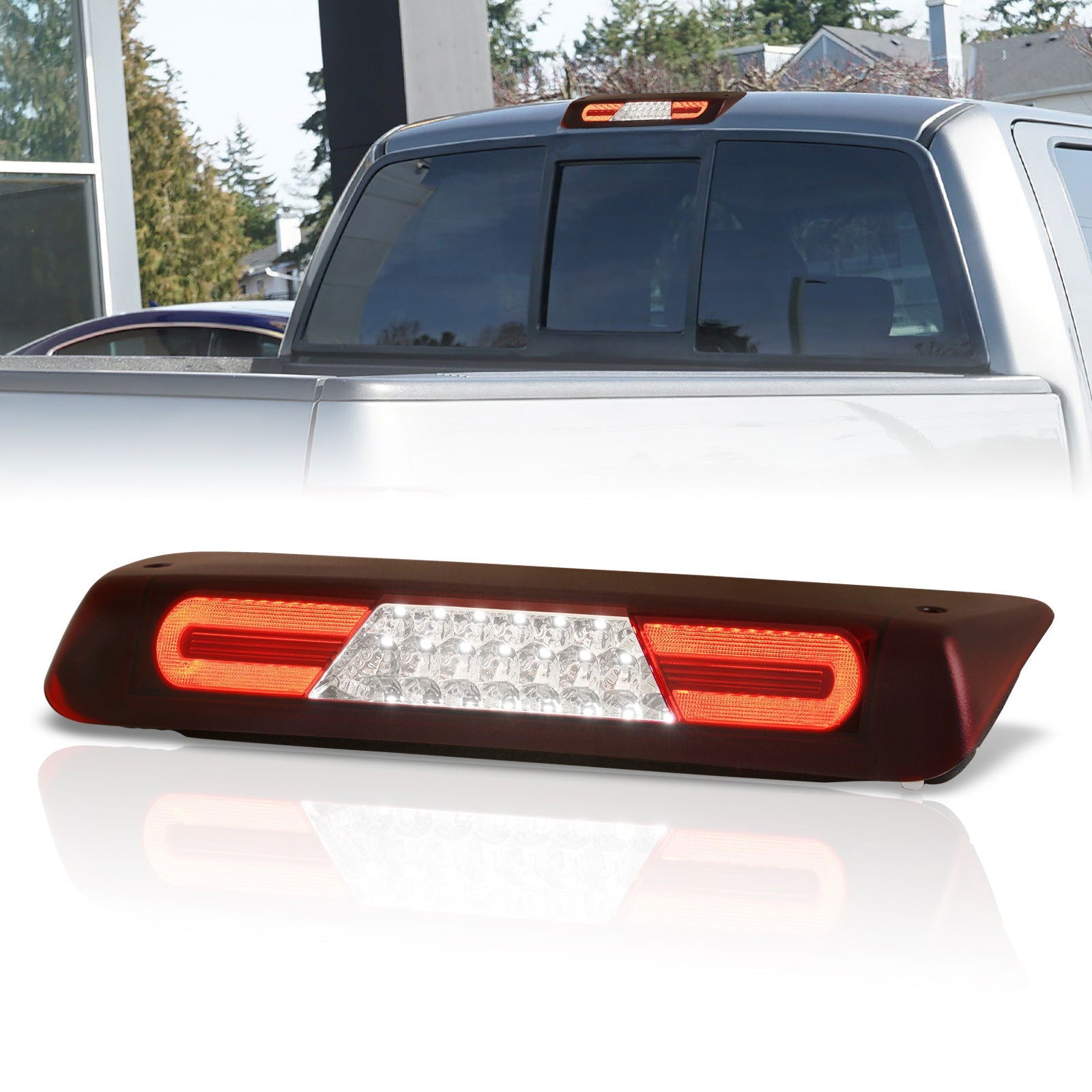 Ford F150 2004-2008 / Explorer Sport Trac 2007-2010 / Lincoln Mark LT 2006-2008 LED Bar 3rd Brake Light Chrome Housing Red Len - Parts Agent