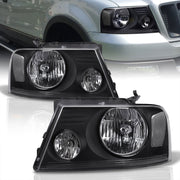 Ford F150 2004-2008 / Lincoln Mark LT 2006-2008 Factory Style Headlights Black Housing Clear Len Clear Reflector - Parts Agent