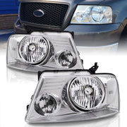 Ford F150 2004-2008 / Lincoln Mark LT 2006-2008 Factory Style Headlights Chrome Housing Clear Len Clear Reflector - Parts Agent