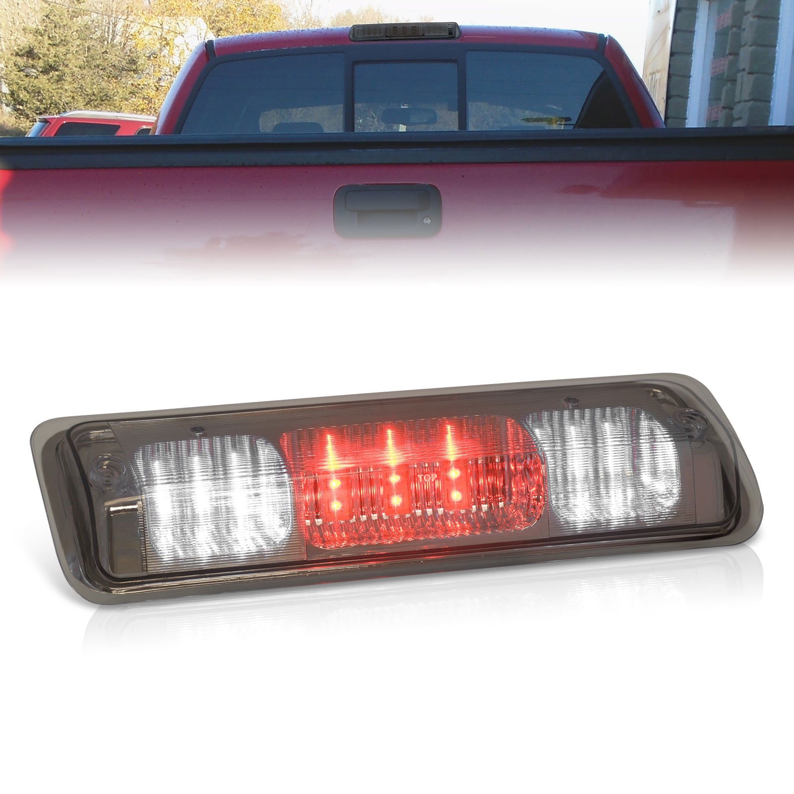 Ford F150 2004-2008 / Lobo 2004-2008 / Explorer Sport Trac 2007-2010 / Lincoln Mark LT 2006-2008 LED 3rd Brake Light Chrome Housing Smoke Len - Parts Agent