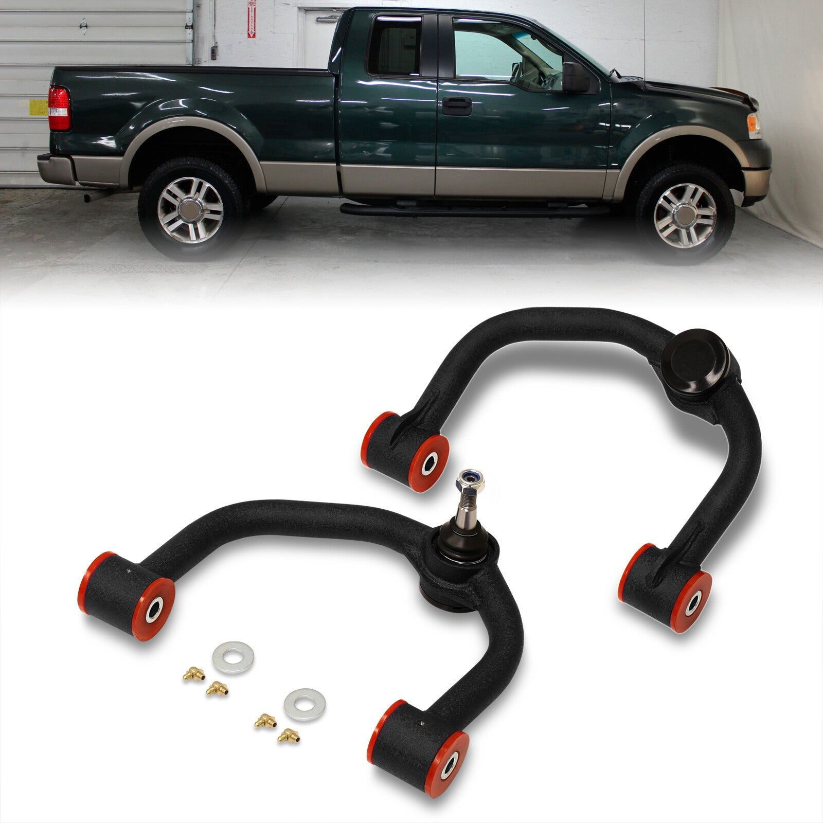 Ford F150 2004-2020 2-4" Lift Front Upper Tubular Control Arms Black - Parts Agent