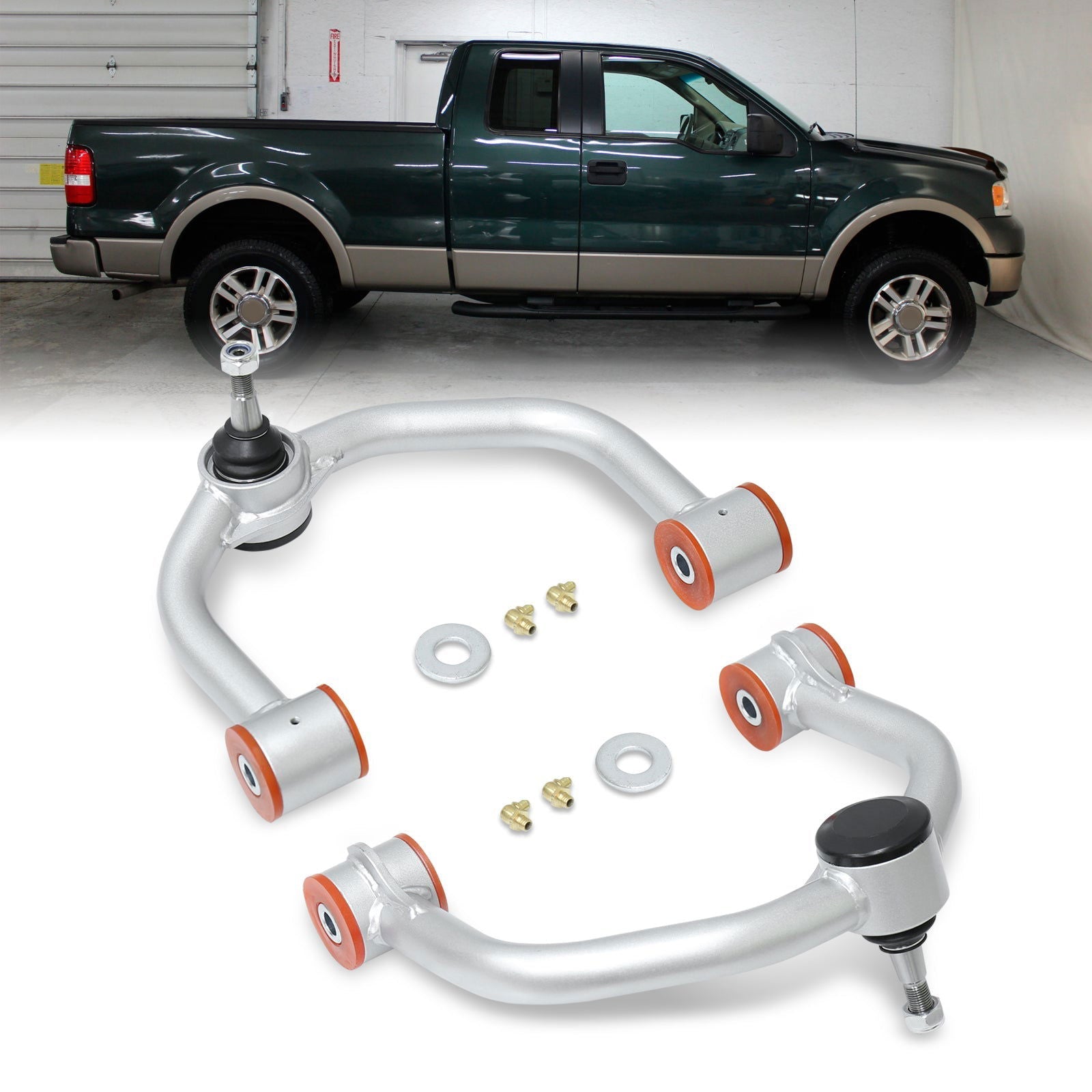 Ford F150 2004-2020 2-4" Lift Front Upper Tubular Control Arms Silver - Parts Agent