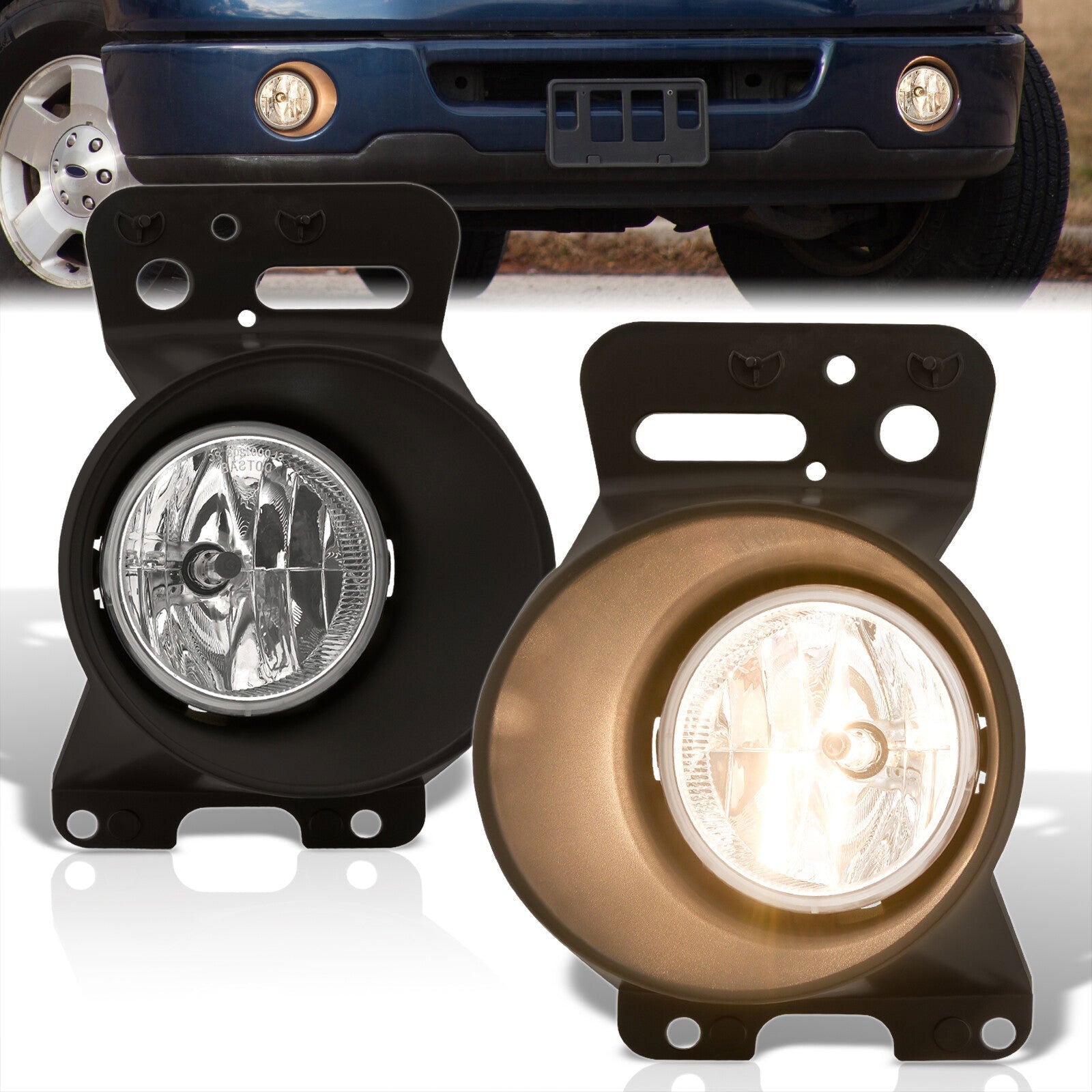 Ford F150 2006-2008 / Lincoln Mark LT 2006-2008 Front Fog Lights Clear Len (Includes Switch & Wiring Harness) - Parts Agent