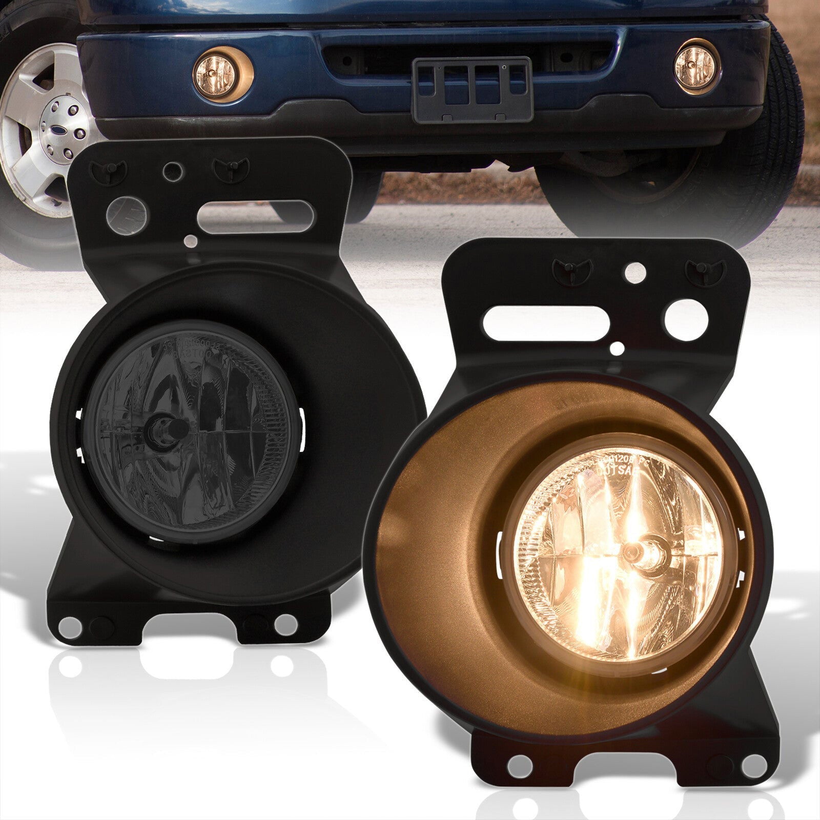Ford F150 2006-2008 / Lincoln Mark LT 2006-2008 Front Fog Lights Smoked Len (Includes Switch & Wiring Harness) - Parts Agent