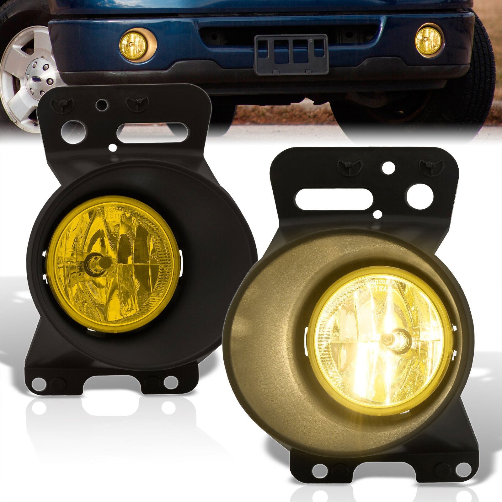 Ford F150 2006-2008 / Lincoln Mark LT 2006-2008 Front Fog Lights Yellow Len (Includes Switch & Wiring Harness) - Parts Agent