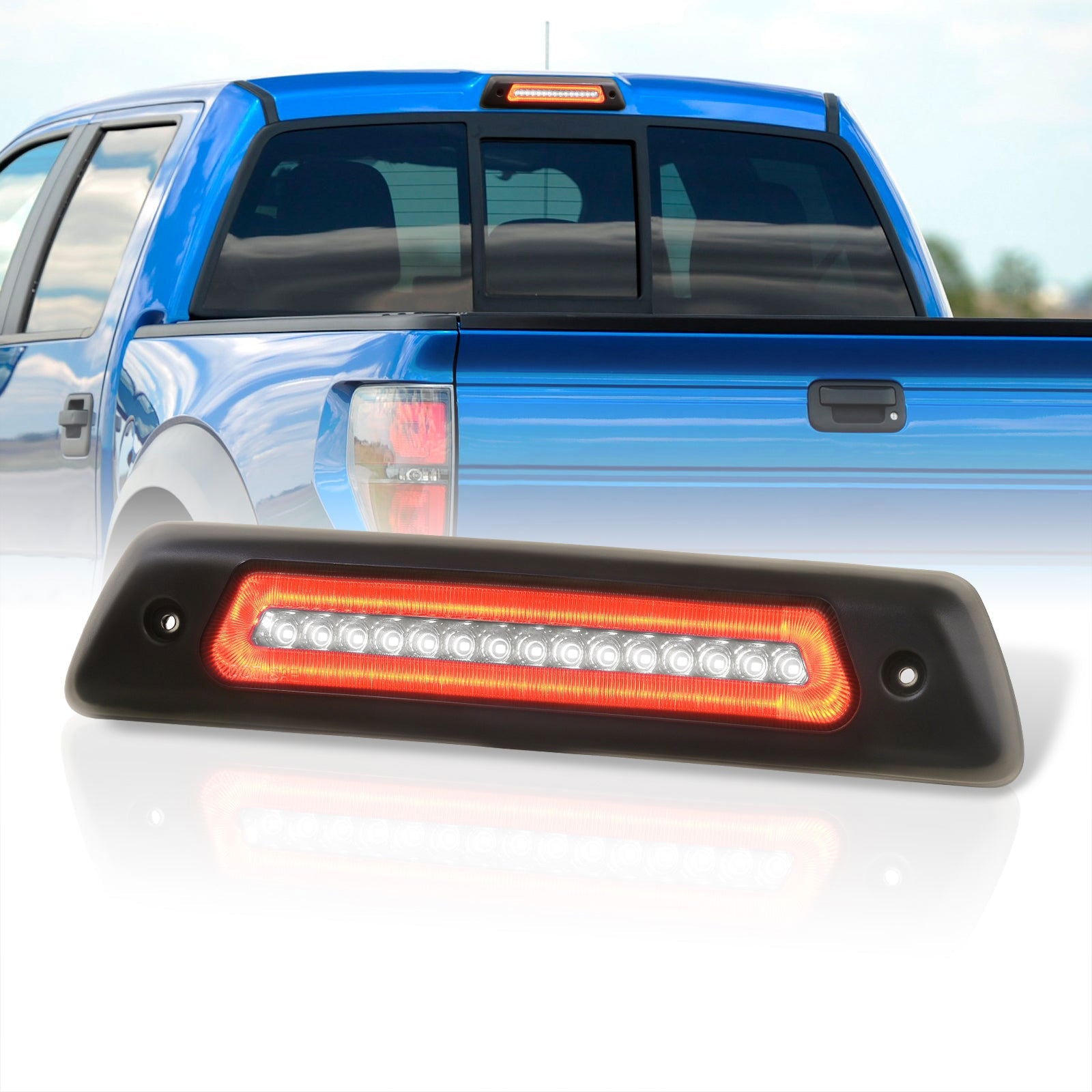 Ford F150 2009-2014 / Lincoln Mark LT 2010-2014 LED Bar 3rd Brake Light Chrome Housing Smoke Len (Excluding Raptor Models) - Parts Agent