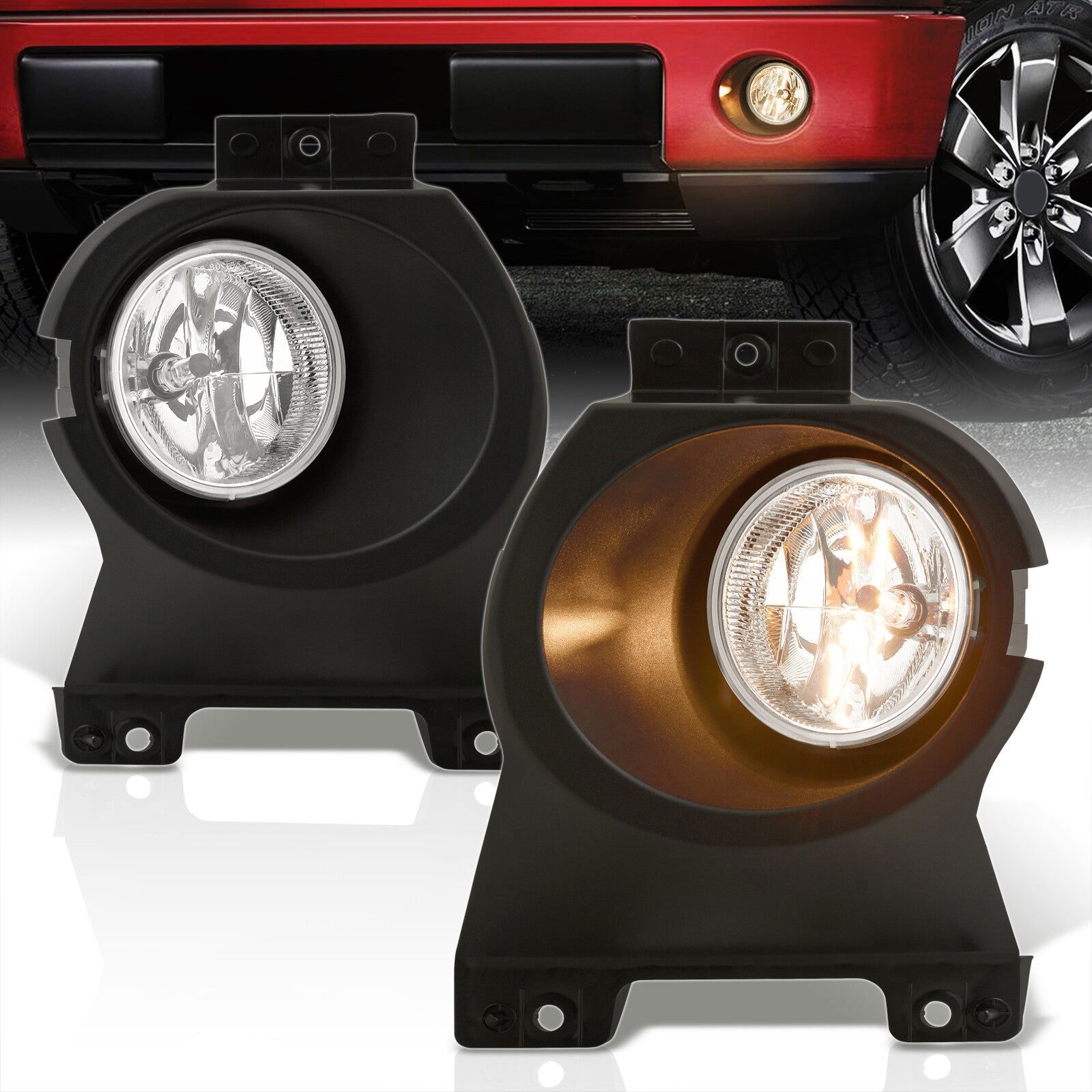 Ford F150 2011-2014 Front Fog Lights Clear Len (Includes Switch & Wiring Harness) (Will Not Fit Raptor Models) - Parts Agent