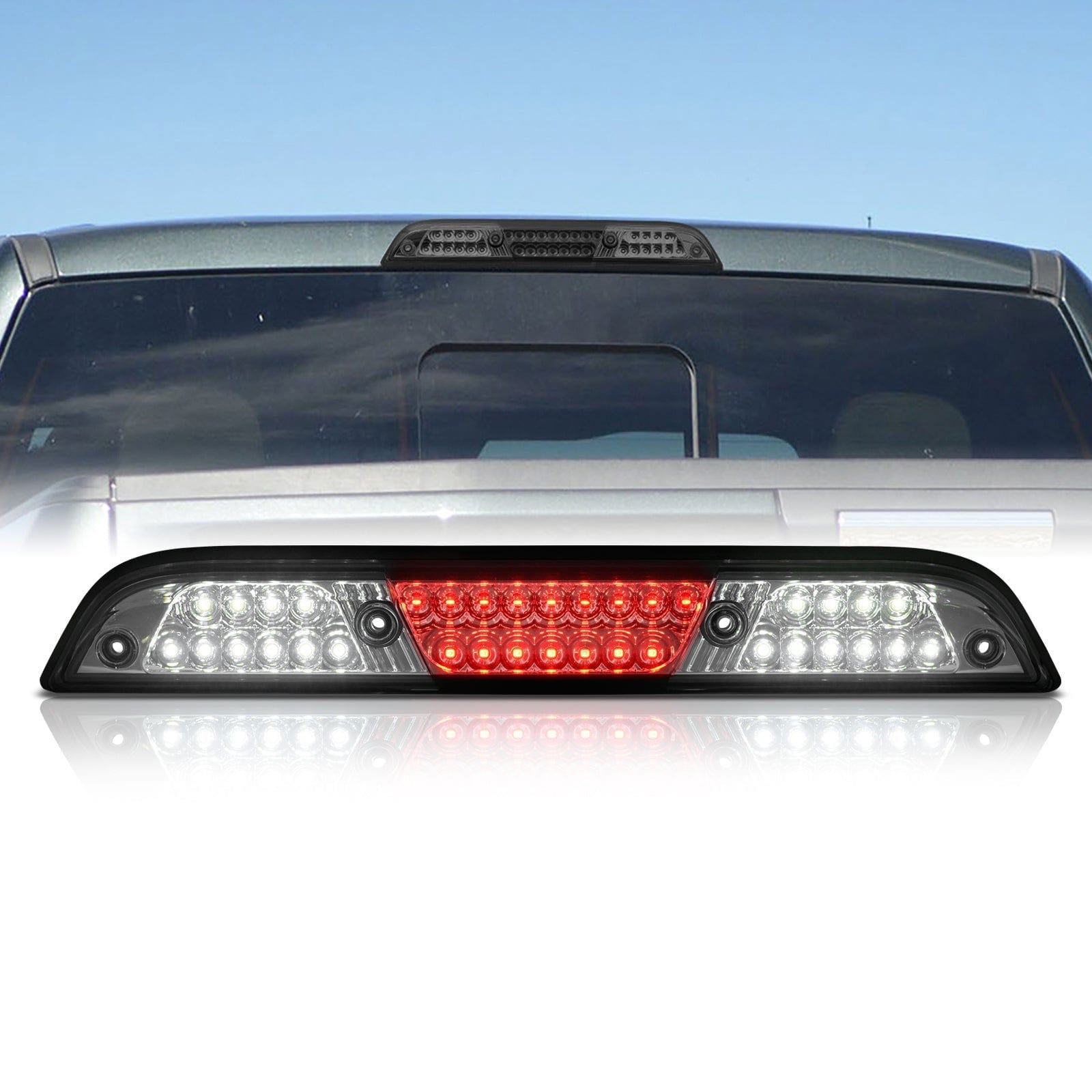 Ford F150 2015-2020 / F250 F350 F450 Super Duty 2017-2022 / Ranger 2019-2023 Strobe LED 3rd Brake Light Chrome Housing Smoke Len (Excluding Raptor Models) - Parts Agent