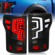 Ford F150 2018-2020 LED Bar Tail Lights Black Housing Clear Len (Excluding OEM LED Models) - Parts Agent