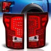 Ford F150 2018-2020 LED Bar Tail Lights Chrome Housing Red Len (Excluding OEM LED Models) - Parts Agent