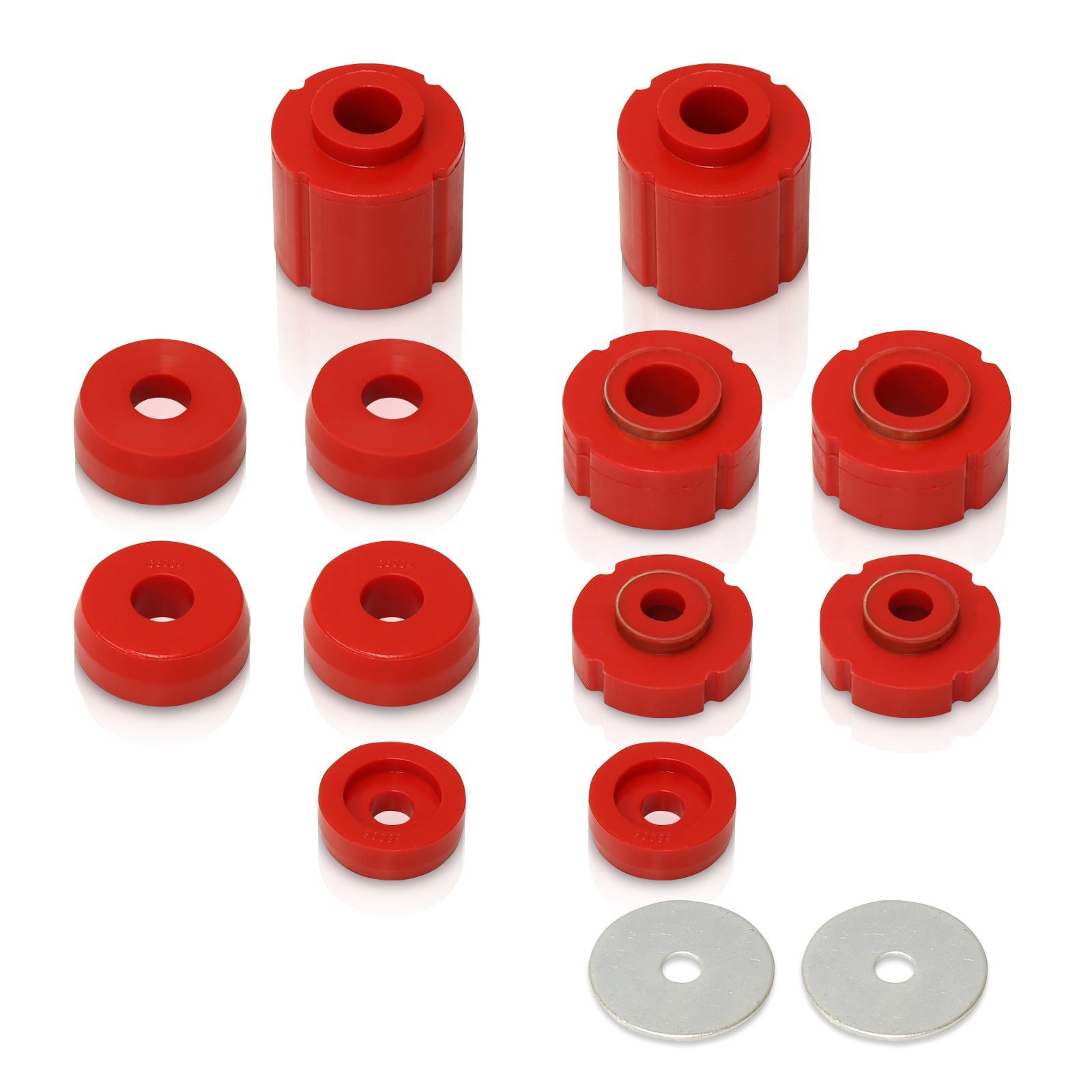 Ford F150 F250 F350 1980-1996 Body Mount Bushings Kit Red - Parts Agent