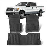 Ford F150 SuperCrew 2010-2014 All Weather Guard 3D Floor Mat Liner (Without Manual Transfer Case Shifter) - Parts Agent