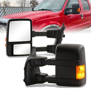 Ford F250 F350 F450 F550 1999-2016 / Excursion 2001-2005 Telescopic Extendable Heated Power Towing Mirrors Black - Parts Agent