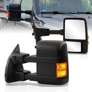 Ford F250 F350 F450 F550 1999-2016 / Excursion 2001-2005 Telescopic Extendable Manual Towing Mirrors Black - Parts Agent