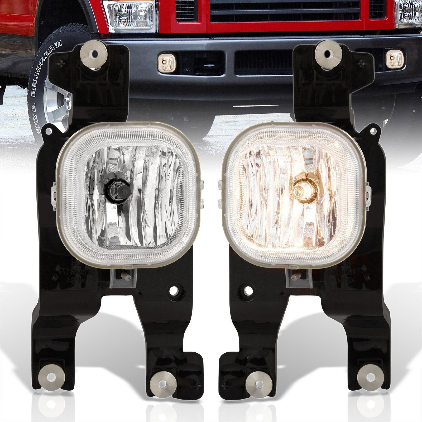 Ford F250 F350 F450 F550 Super Duty 2008-2010 Front Fog Lights Clear Len (Includes Switch & Wiring Harness) - Parts Agent