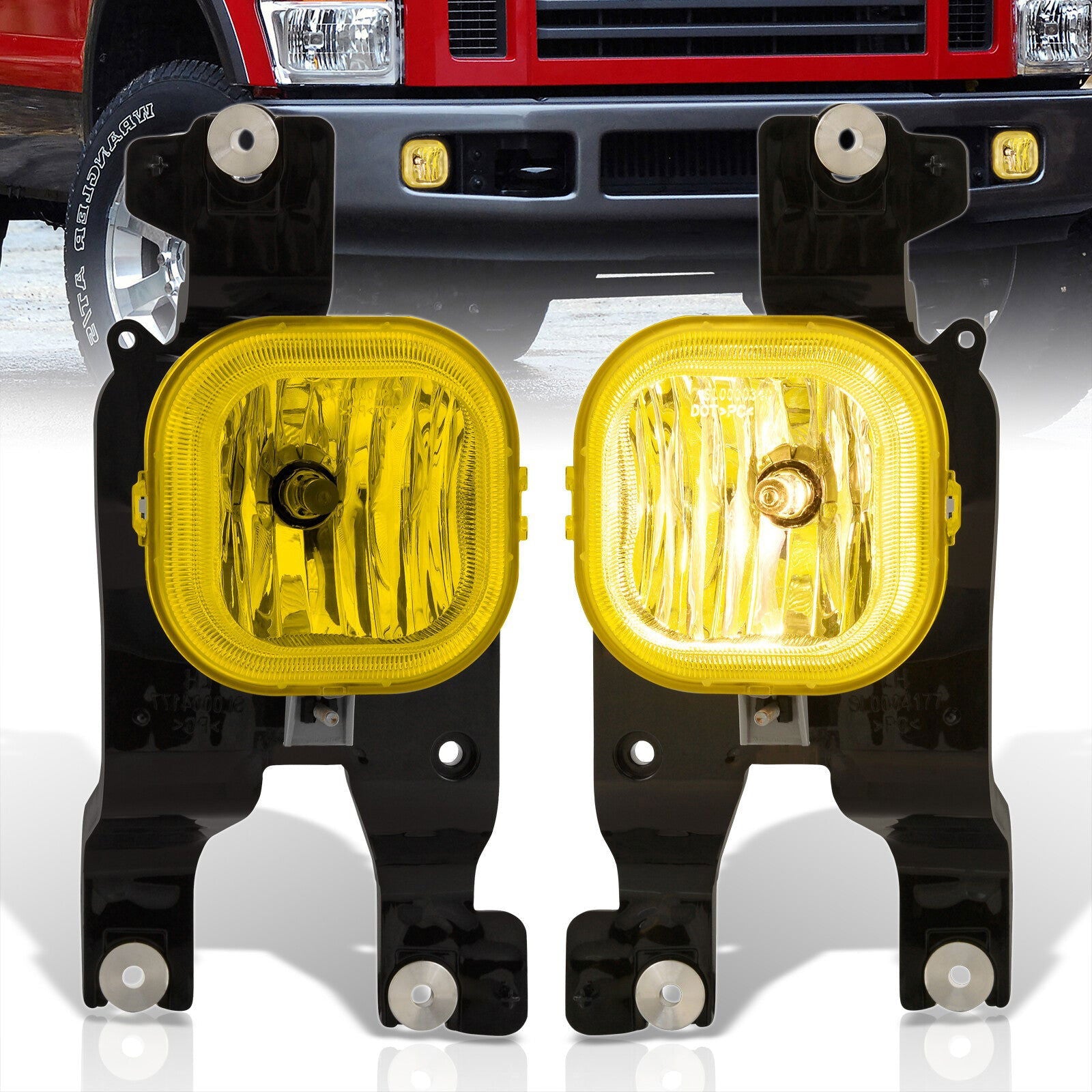 Ford F250 F350 F450 F550 Super Duty 2008-2010 Front Fog Lights Yellow Len (Includes Switch & Wiring Harness) - Parts Agent