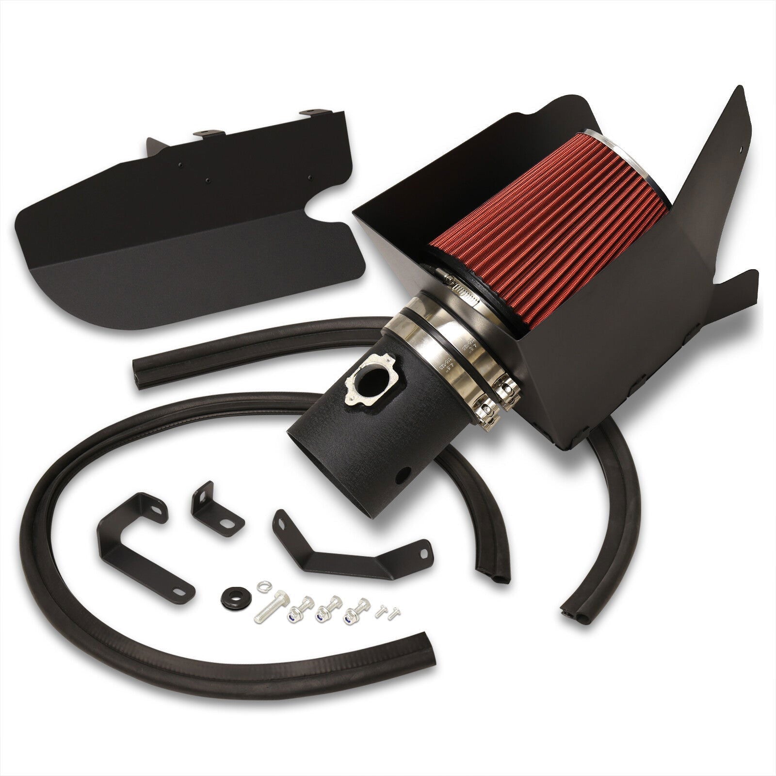 Ford F250 F350 F450 F550 Super Duty V8 6.4L 2008-2010 Cold Air Intake Black + Heat Shield - Parts Agent