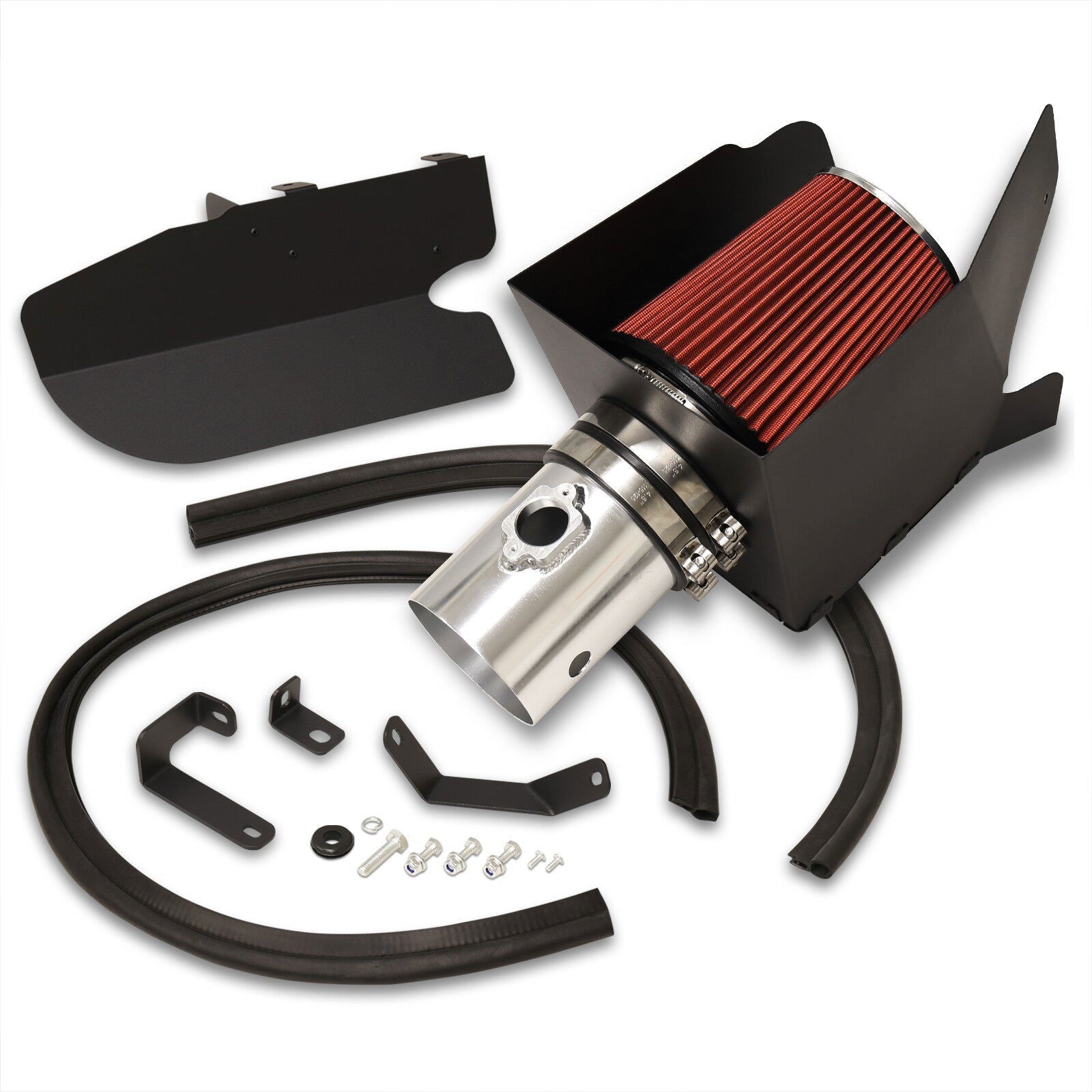 Ford F250 F350 F450 F550 Super Duty V8 6.4L 2008-2010 Cold Air Intake Polished + Heat Shield - Parts Agent