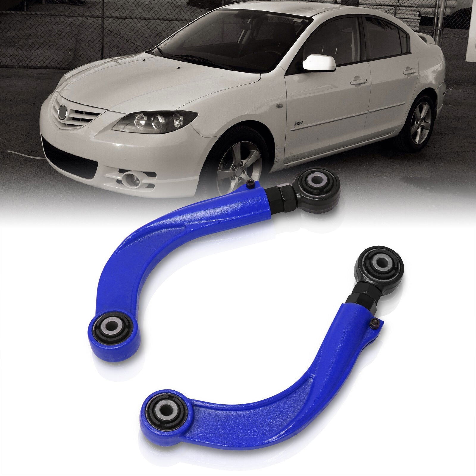 Ford Focus 2000-2018 / Mazda 3 2004-2013 / Mazda 5 2006-2017 Rear Control Arms Camber Kit Blue - Parts Agent