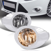 Ford Focus (Not Compatible for ST & Electric Models) 2012-2014 Front Fog Lights Clear Len (Includes Switch & Wiring Harness) - Parts Agent