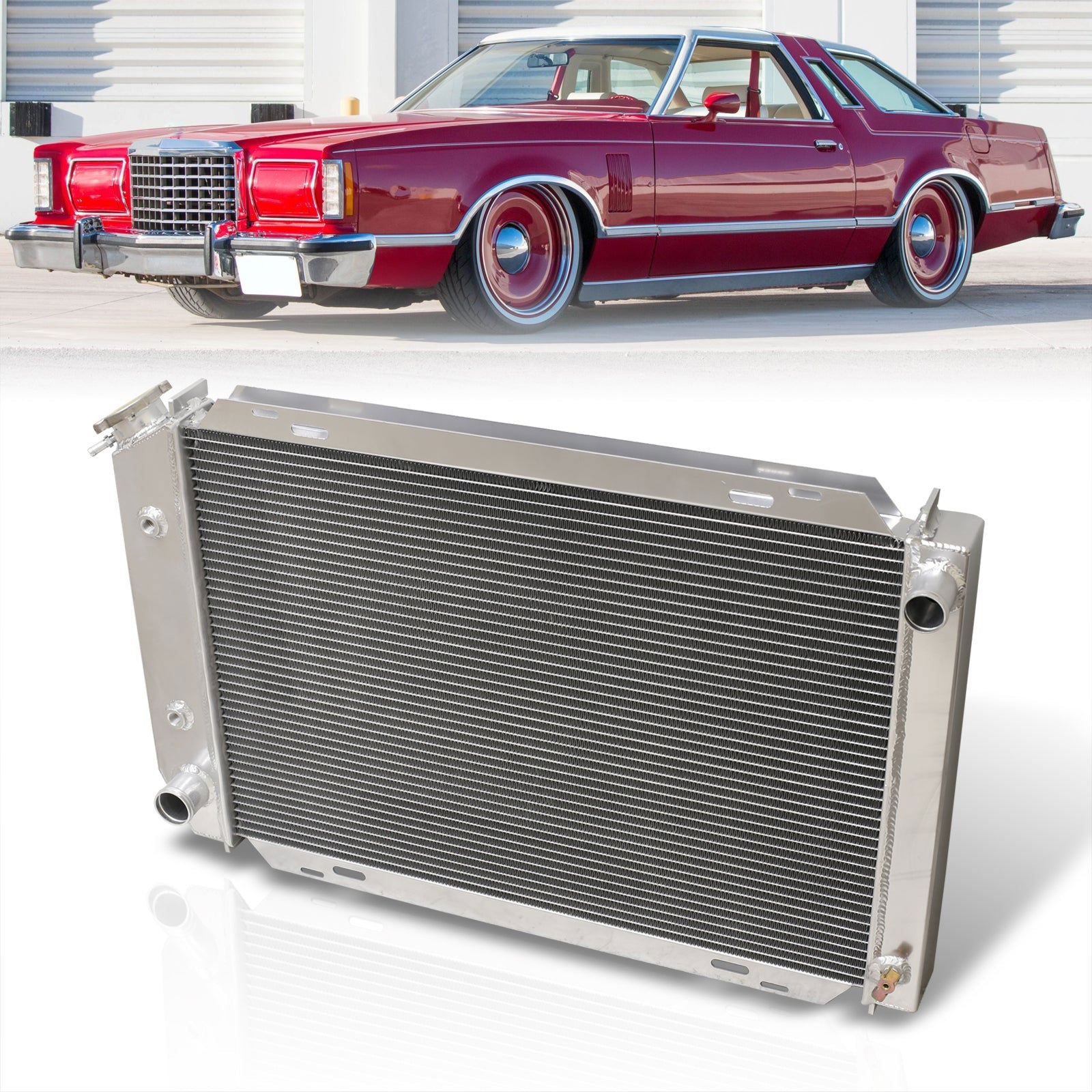 Ford LTD II 1977-1979 / Gran Torino 1972-1976 Thunderbird 1972-1979 / Ranchero 1972-1979 Automatic & Manual Transmission Aluminum Radiator - Parts Agent